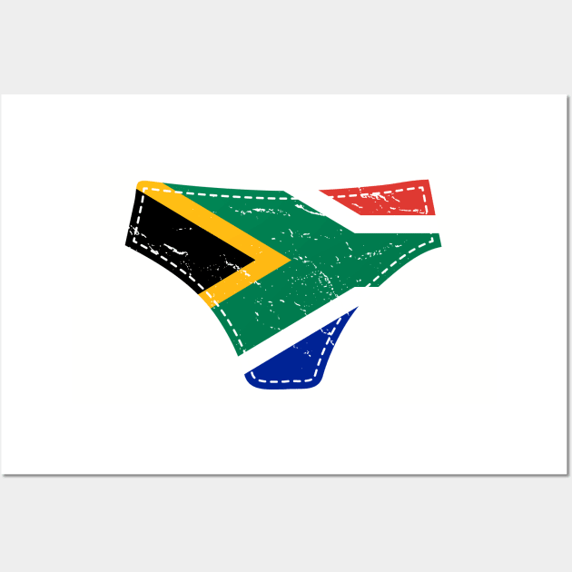 South Africa Rugby Bokke Funny Underwear Flag Wall Art by BraaiNinja